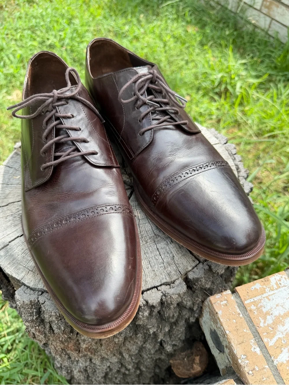 Cole Haan Jefferson Grand Brown Cap-Toe Oxford Size 13M Good Condition CLEAN